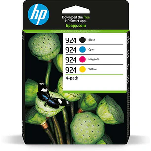 HP 924 Pack de 4 Cartuchos de Tinta Originales - 6C3Z1NE