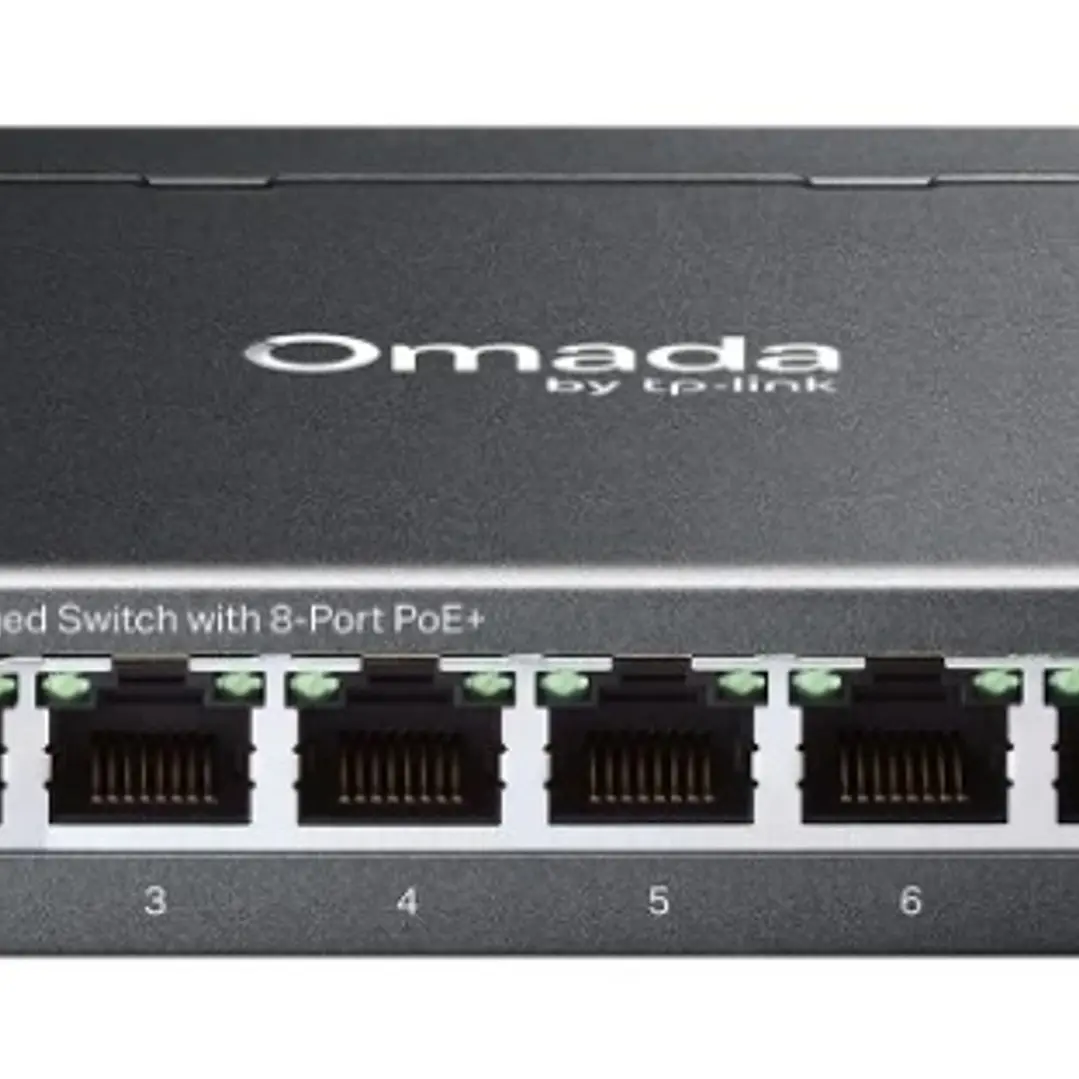TP-Link Omada ES208GP Switch 8 Puertos RJ45 PoE+ 1Gbps - Gestionado - Conmutacion hasta 16Gbps - Soporta QOS - Carcasa Metalica - Color Negro 1