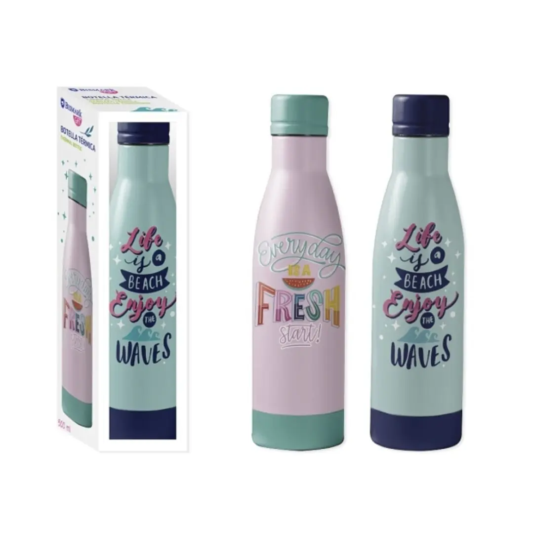 Bismark Botella Termica 500ml - Aislamiento de Vacio de Doble Pared - Tapon Hermetico - 2 Modelos Diferentes 1