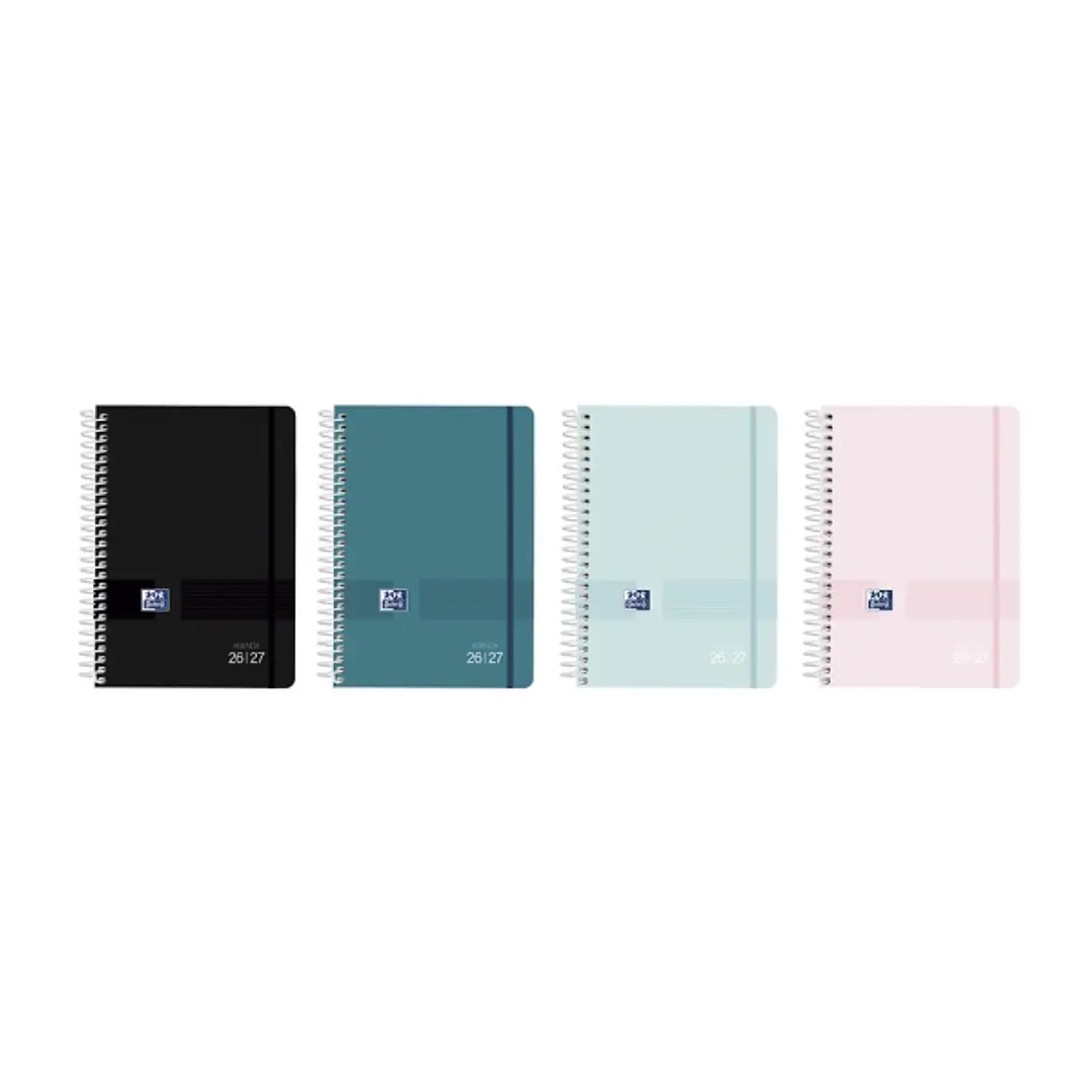 Oxford Live and Go Agenda Escolar con Espiral - Castellano - Tapa de Plastico - Formato Octavo - Semana Vista - Colores Surtidos 1