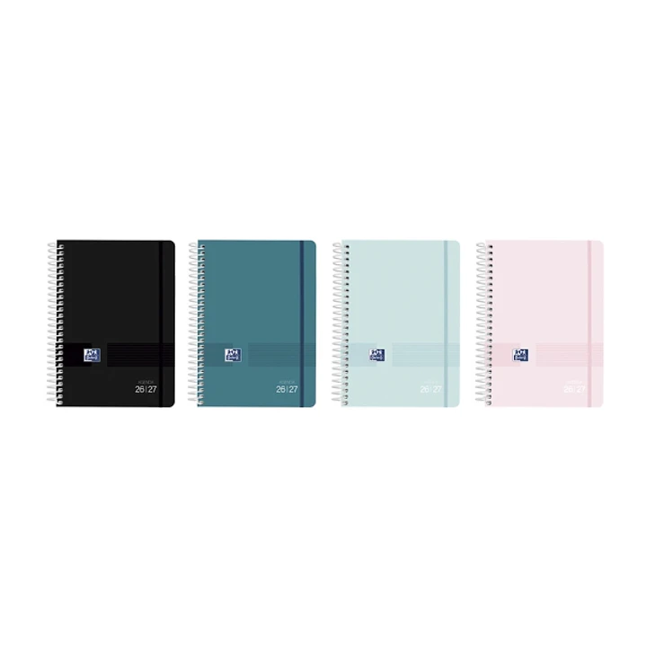 Oxford Live and Go Agenda Escolar con Espiral - Castellano - Tapa de Plastico - Formato Octavo - Semana Vista - Colores Surtidos 1