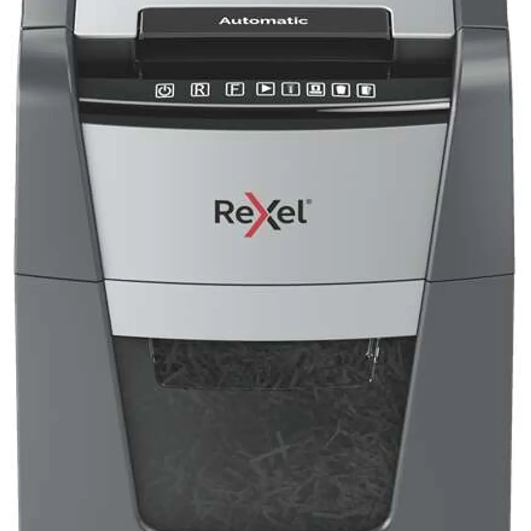 Rexel Optimum AutoFeed 90X Destructora Automatica de Corte en Particulas P-4 - Autoalimentacion 90 Hojas, Manual 8 Hojas - Anti Atasco - Capacidad de  1