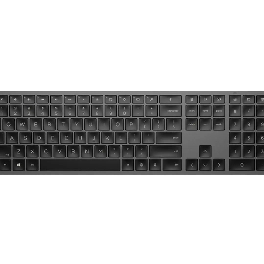 HP 975 Teclado Inalambrico Dual?Mode - Bluetooth + 2.4GHz - Retroiluminacion Inteligente Ajustable - Conecta hasta 3 Dispositivos - 20+ Teclas Program 1