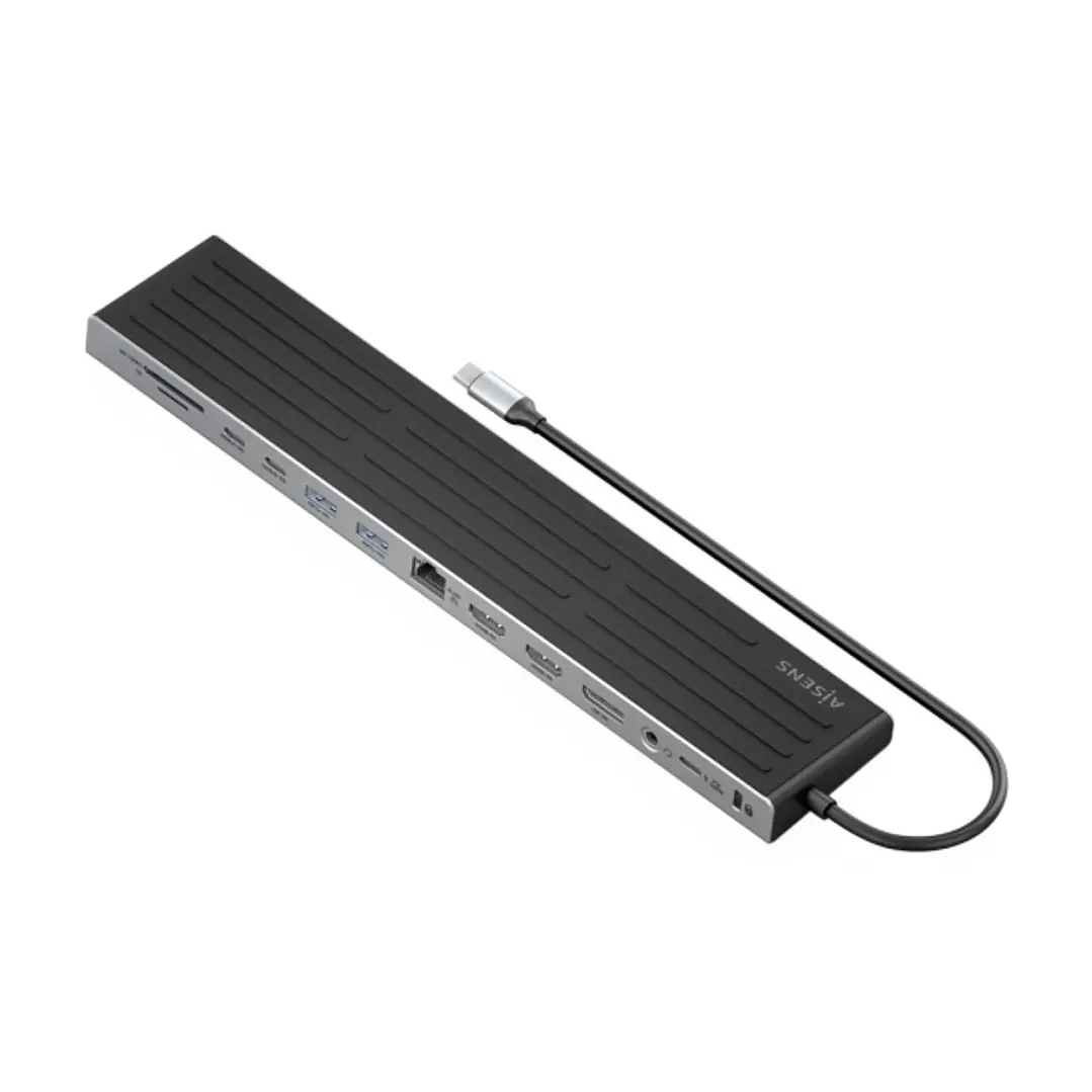 Aisens USB-C Dock 13 En 1 - USB-C a 2xHDMI - 1xDisplayPort - 1xRJ45 - 3xUSB-A - 2xUSB-C - 1xUSB-C PD - 1xAudio - 1xSD - 1xMicro SD - 1xRanura Kensingt 1