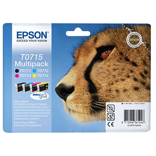 Epson T0715 Pack de 4 Cartuchos de Tinta Originales - C13T07154012