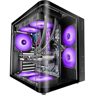 Mars Gaming MC-CURV Caja Torre ATX - Cristal Templado Curvo Continuo - Doble Camara - Conectividad USB-C y USB 3.0 - 7 Ranuras de Expansion - 343x286x
