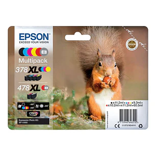 Epson 378XL/478XL Pack de 6 Cartuchos de Tinta Originales - C13T379D4010