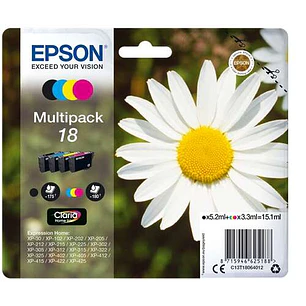 Epson T1806 (18) Pack de 4 Cartuchos de Tinta Originales - C13T18064012