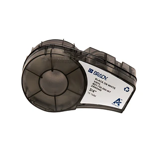Brady M21-750-595-WT Cinta de Etiquetas Original Vinilo - Texto Negro sobre Fondo Blanco - Ancho 19,05mm x 6,4m