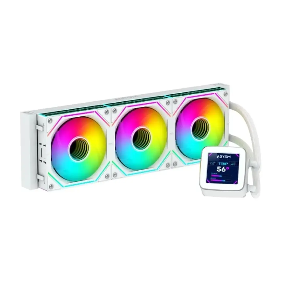 Abysm Oceanic LCD 360 ARGB Kit de Refrigeracion Liquida - 3 Ventiladores de 120mm - Iluminacion ARGB - Pantalla LCD 2.8