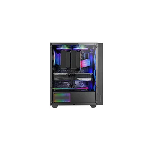 Mars Gaming MC-AIR Caja Torre ATX - 4 Ventiladores de 120mm FRGB - Rejilla Frontal Metalica - Doble Camara - 7 Ranuras de Expansion - Color Negro