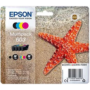 Epson 603 Pack de 4 Cartuchos de Tinta Originales - C13T03U64010