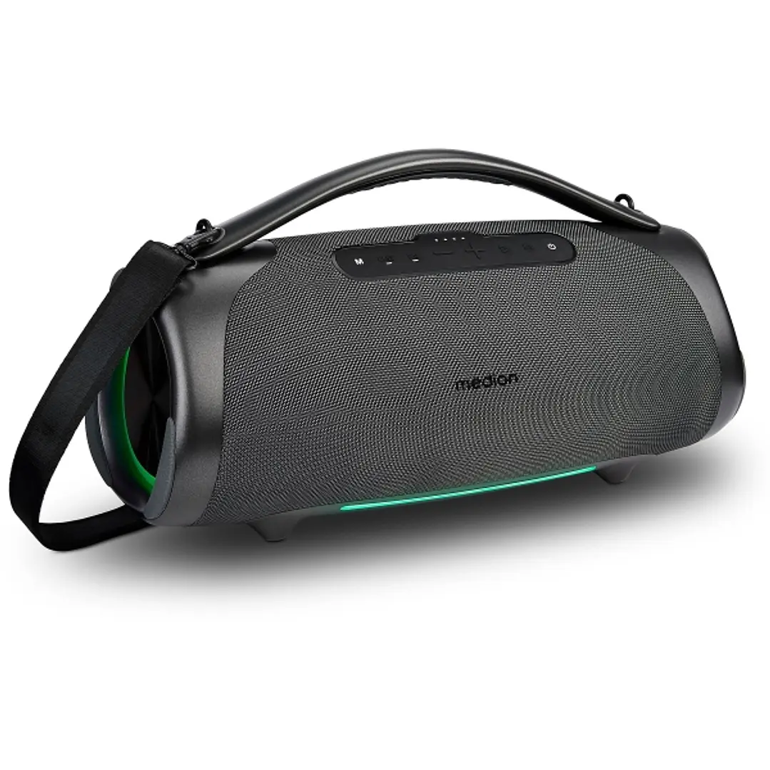 Medion Life P61768 XL Altavoz 50W + 50W RMS - Bluetooth 5.3 - Modo Broadcast - Resistente al Agua - Hasta 30 Horas de Autonomia - Iluminacion RGB - Co 1