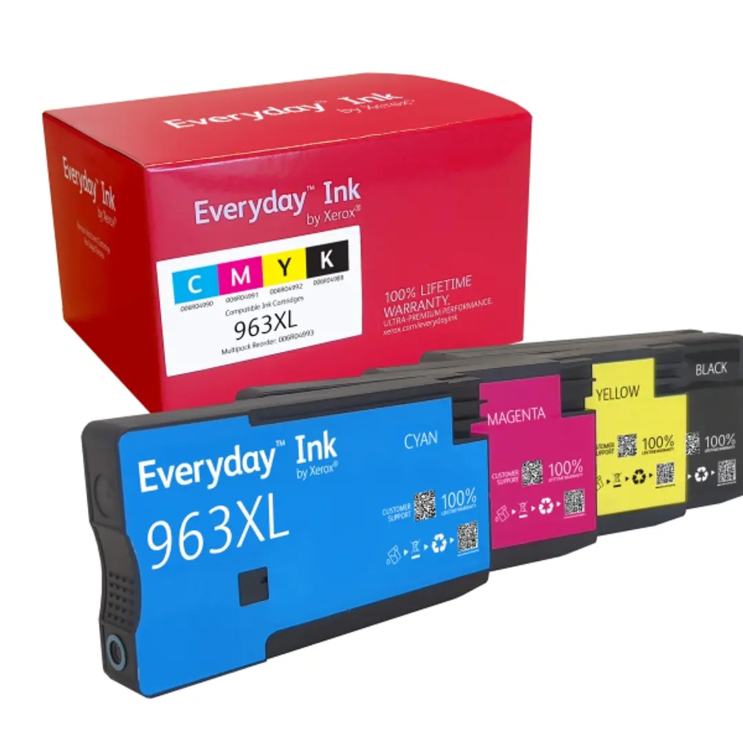 Xerox Everyday HP 963XL Pack de 4 Cartuchos de Tinta Remanufacturados - Reemplaza 3JA30AE/3JA27AE/3JA28AE/3JA29AE/3JA26AE/3JA23AE/3JA24AE/3JA25AE (Chi 1