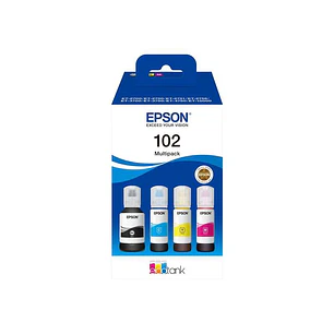 Epson 102 Pack de 4 Botellas de Tinta Originales - C13T03R640