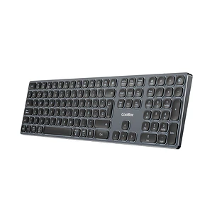 Coolbox Moonlight B431 Teclado Inalambrico - RF 2.4G y Bluetooth 5.1 - Teclas ABS Redondeadas Silencioso - Retroiluminado con 7 Colores - Bateria Reca
