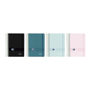 Oxford Live and Go Agenda Escolar con Espiral - Castellano - Tapa de Plastico - Formato Octavo - Dia Pagina - Colores Surtidos