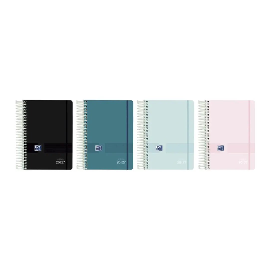 Oxford Live and Go Agenda Escolar con Espiral - Castellano - Tapa de Plastico - Formato Octavo - Dia Pagina - Colores Surtidos 1
