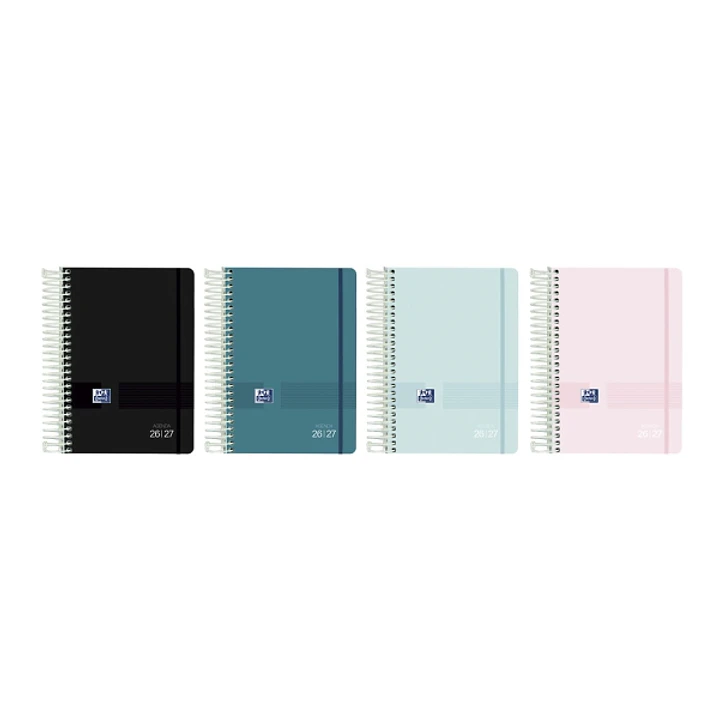 Oxford Live and Go Agenda Escolar con Espiral - Castellano - Tapa de Plastico - Formato Octavo - Dia Pagina - Colores Surtidos 1