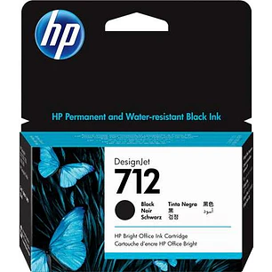 HP 712 Negro Cartucho de Tinta Original - 3ED70A
