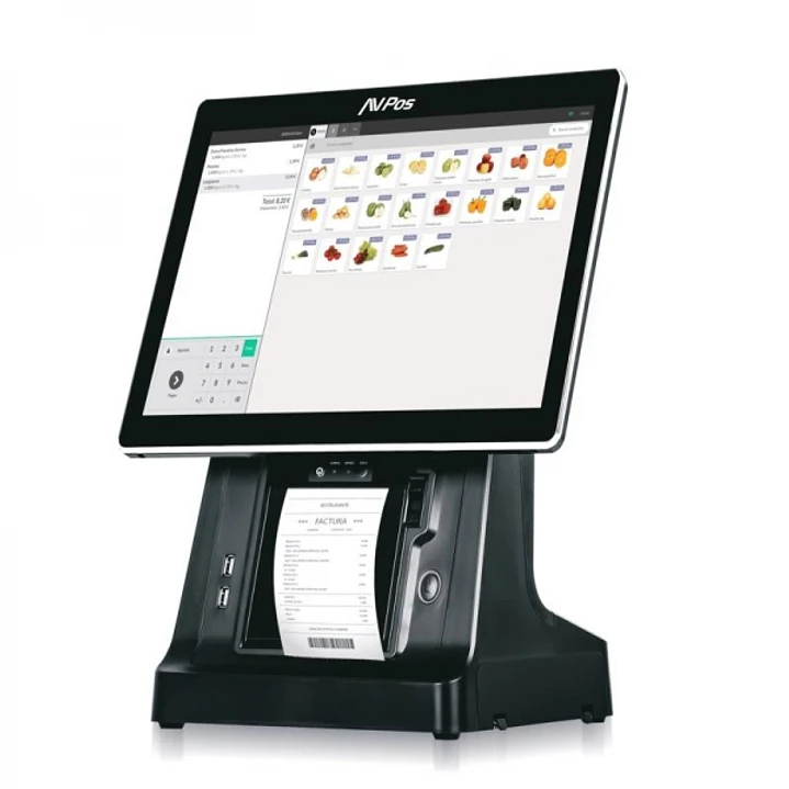 AVPos TPV K6000 15 Tactil - Impresora Integrada - I5 - 8gb Memoria - SSD 128gb - VGA y HDMI - Color Negro 1