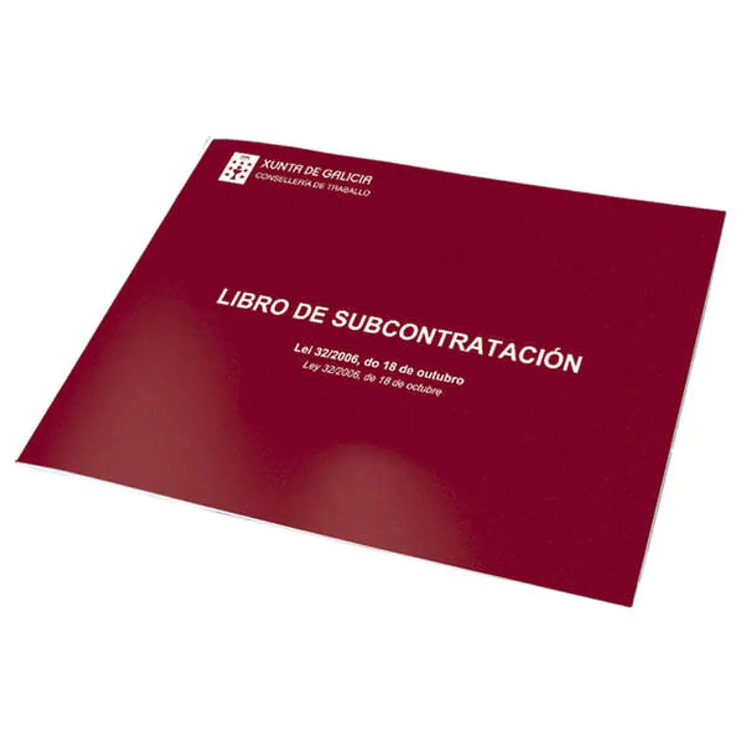 Dohe Libro de Subcontratacion Din A4 Apaisado Gallego/Castellano - 10 Hojas Numeradas - Hojas Autocopiativas 1