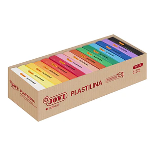 Jovi Expositor de 15 Pastillas de Plastilina 350gr - Muy Moldeable - No Se Seca - Color Surtido