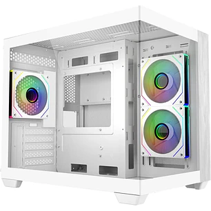 Cooler Master Elite 481 Wood Caja Minitorre - 3 Ventiladores 120mm RGB - Vista Panoramica - Soporte MicroATX/Mini-ITX - Doble Camara - Audio - 2xUSB-A