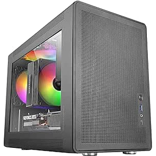 Mars Gaming MC-XPS Minitorre Ultracompacta - Ventilador de 120mm FRGB Trasero - Soporte MicroATX/Mini-ITX - Rejilla de Refrigeracion - Ventana Lateral