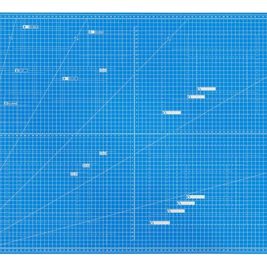 Dahle 10693 Plancha de Corte A1 60x90cm - 5 Capas con Nucleo Resistente al Corte - Lineas de Orientacion - Color Azul 1