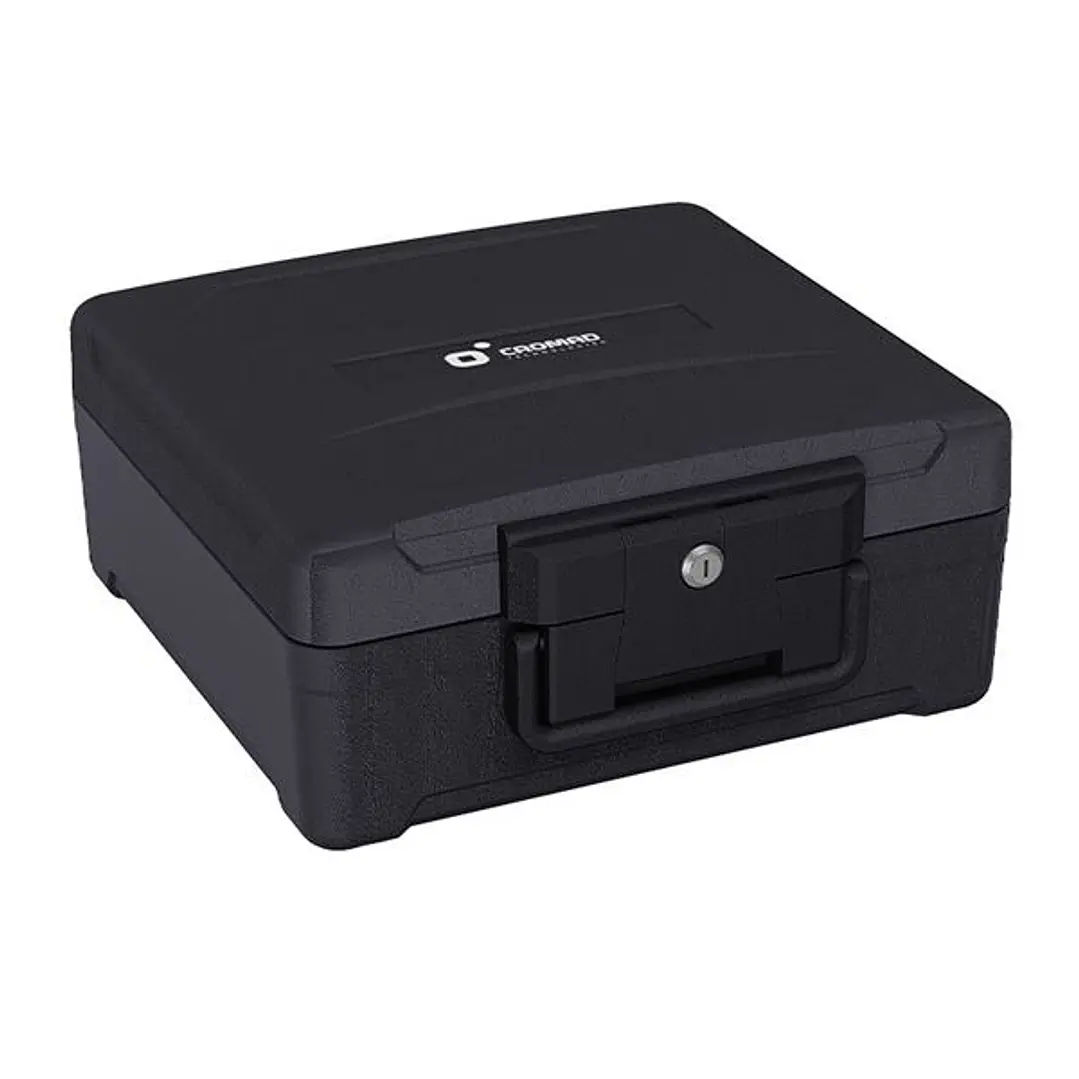 Cromad Firebox M1 Caja Fuerte - Resistente a Fuego y Agua - Cerradura de Llave - Diseño Robusto y Portatil - 170x390x365mm 1