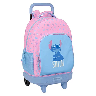 Safta Stitch Bright Mochila con Carro - Extraible - Bolsillo Frontal - Portabotellas - Hombreras Acolchadas - Asa Acolchada - Tarjeta ID - Bandeja PVC