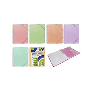 Bismark Carpeta Espiral 30 Fundas Transparentes - Polipropileno - Tamaño A4 - Espiral Plastica Indeformable - Apertura 360 Grados - Gomas de Cierre - 