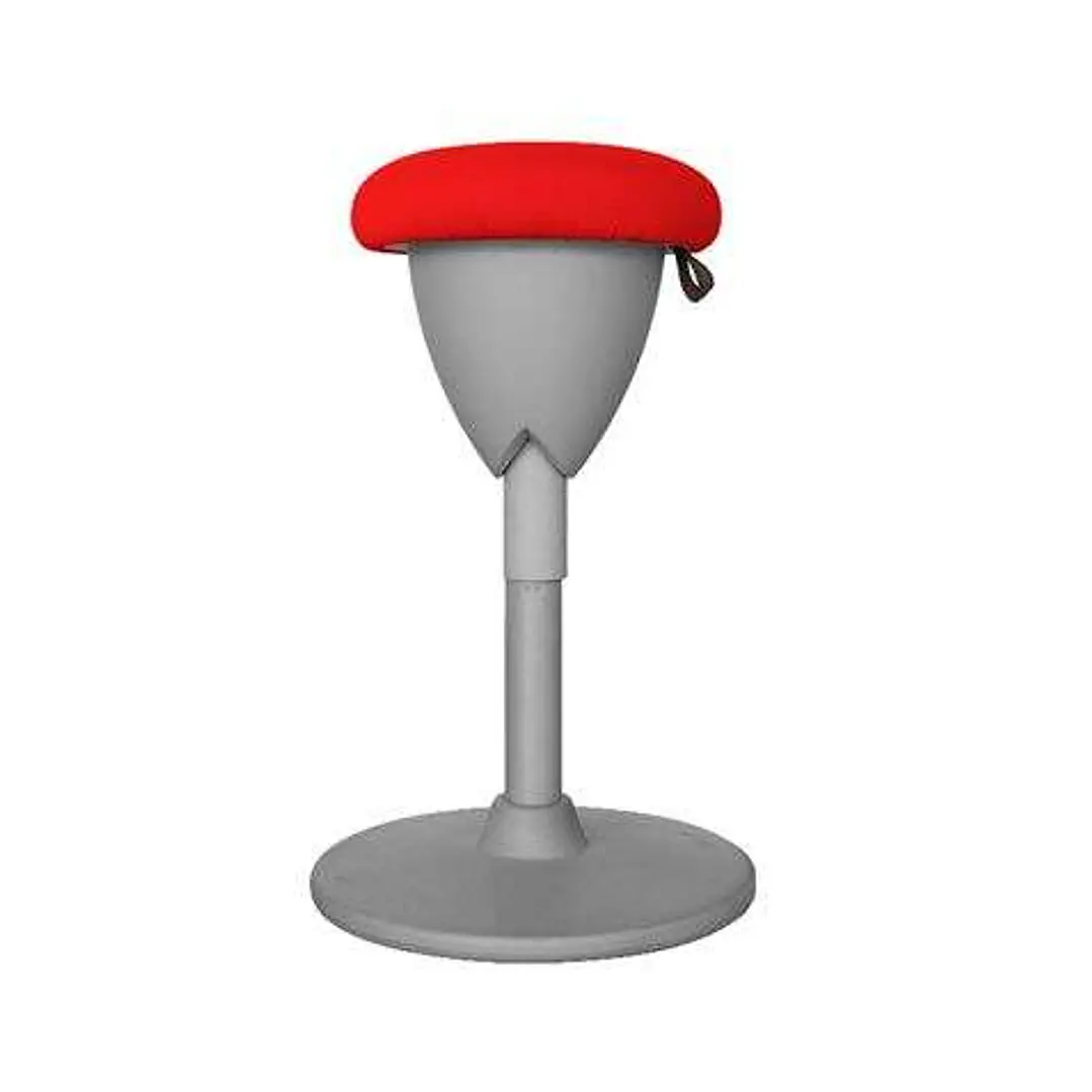 Cromad Design Taburete Multiusos - Asiento con Altura Ajustable - Giro de 360º - Tejido a Prueba de Agua - Color Rojo/Gris 1