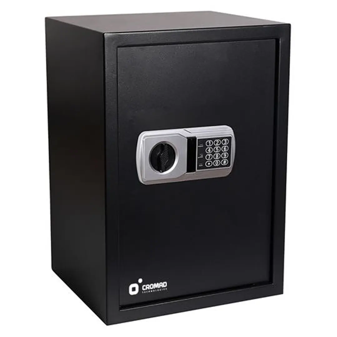 Cromad Caja Fuerte Electronica - Alto Nivel de Seguridad - De 3 a 8 Digitos - Bisagras Ocultas - Incluye Llave de Emergencia - 500x350x310mm 1