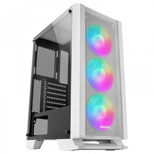 Mars Gaming MC-C Semitorre Gaming - Iluminacion FRGB - Ventana Cristal Templado - Soporte Refrigeracion Liquida - Compatible ATX/mATX/mini-ITX - Color