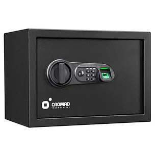 Cromad Caja Fuerte Electronica - Alto Nivel de Seguridad - De 4 a 8 Digitos - Huella Dactilar - Bisagras Ocultas - Incluye Llave de Emergencia - 250x3