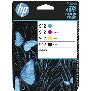 HP 912 Pack de 4 Cartuchos de Tinta Originales - 6ZC74AE