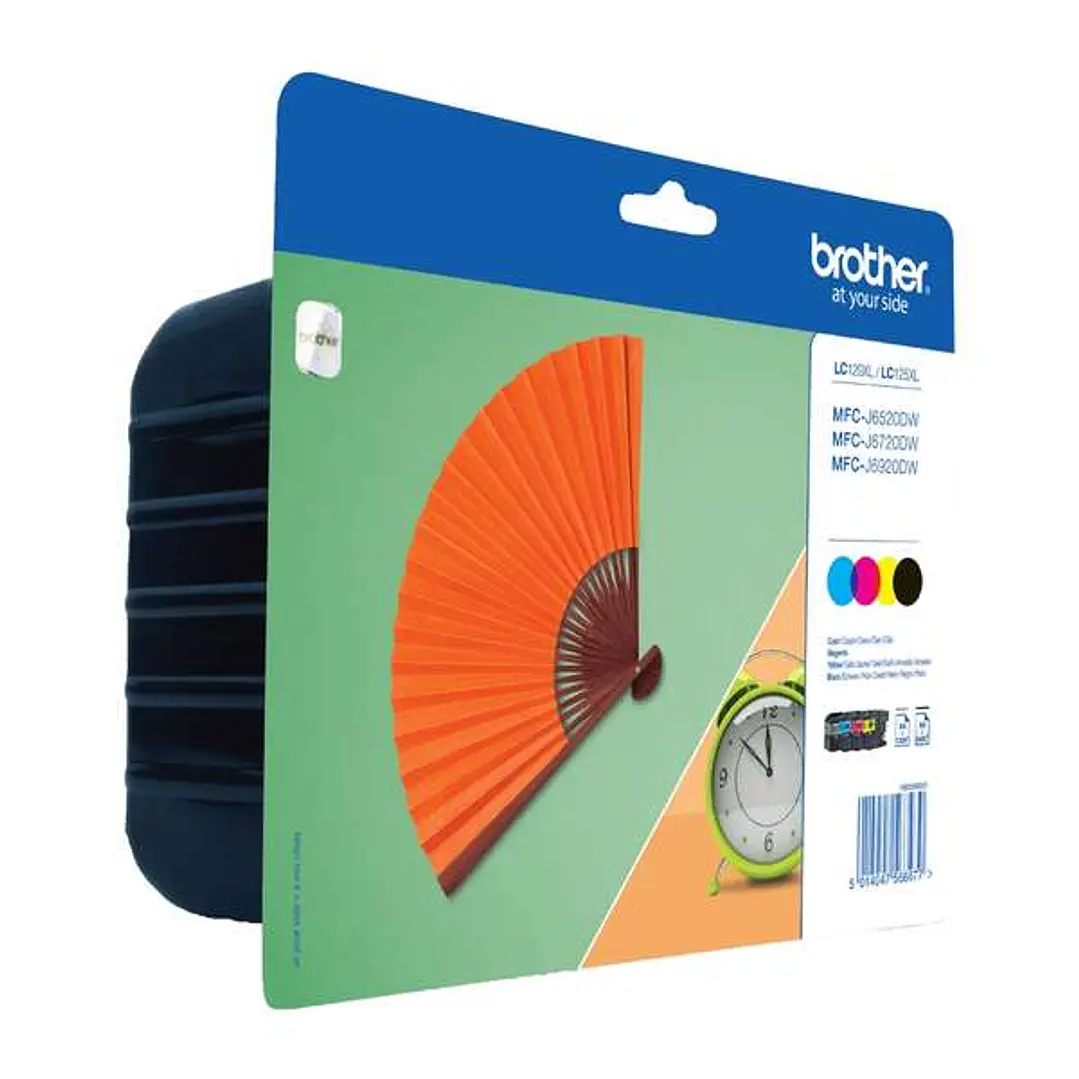 Brother LC129XL/LC125XL Pack de 4 Cartuchos de Tinta Originales - LC129XLVALBP 1