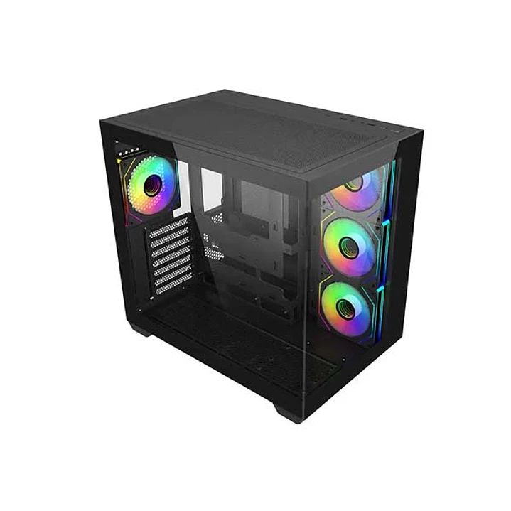Cooler Master Elite 681 Caja Semitorre ATX/MicroATX/Mini-ITX - 4 Ventiladores 120mm RGB - Vista Panoramica - Doble Camara - Audio - 2xUSB-A - 1xUSB-C  1