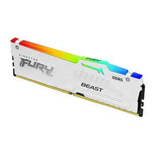 Kingston Fury Beast RGB Memoria RAM DDR5 6000MT/s 16GB 1.4V CL30 DIMM - Color Blanco