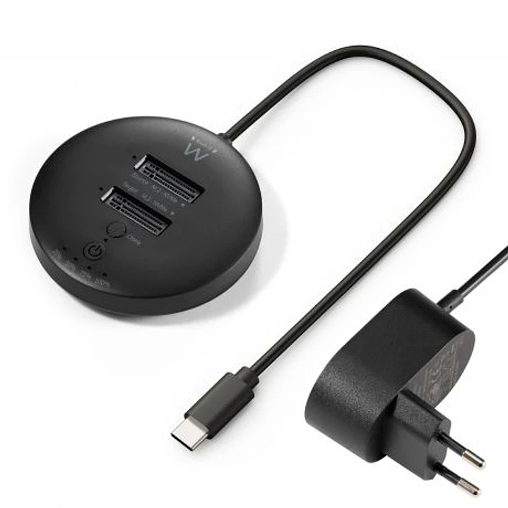 Ewent Clonador Doble Bahia - NVMe M2 - USB-C 3.2 Gen2 - Indicador LED - Color Negro 1