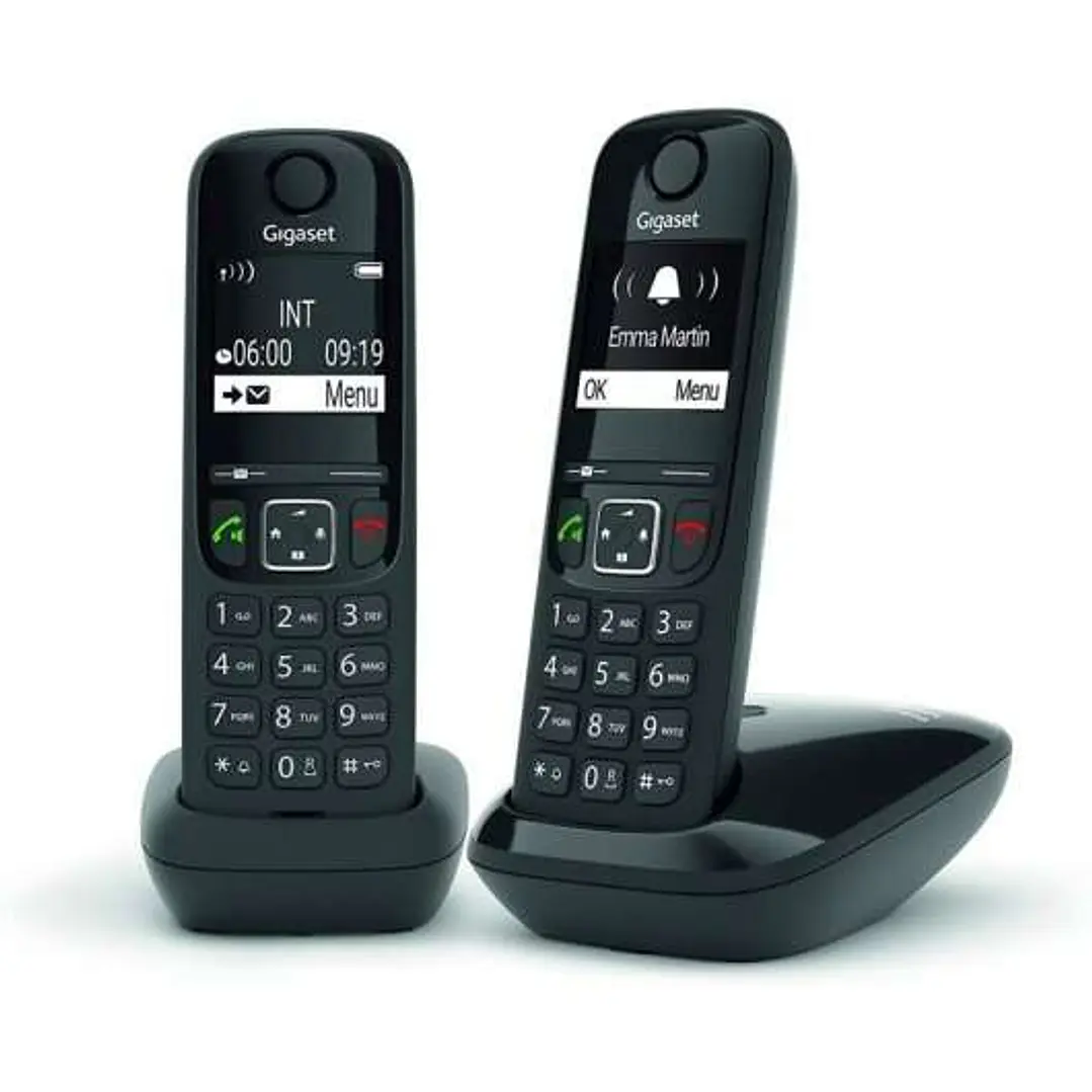 Gigaset AS690 Duo Telefono Inalambrico Dect + 1 Supletorio - Pantalla en B/N - Control de Volumen - Gran Autonomia 1