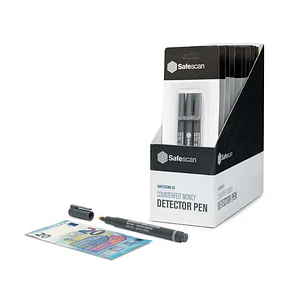 Safescan 30 Blister con 3 Boligrafos Detectores de Billetes Falsos - Verificacion en 2 Segundos - Tinta con Base de Yodo
