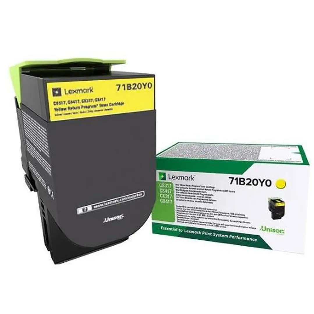 Lexmark CS317/CS417/CS517/CX317/CX417/CX517 Amarillo Cartucho de Toner Original - 71B20Y0/71B0040 1