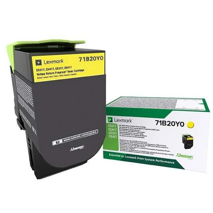 Lexmark CS317/CS417/CS517/CX317/CX417/CX517 Amarillo Cartucho de Toner Original - 71B20Y0/71B0040 1