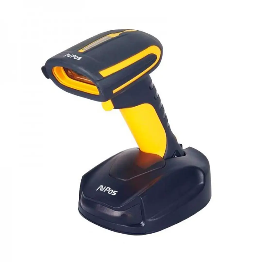 AVPos AVP-BT31-2D Lector de Codigos BT31 Rugerizado - Escanea 1D, 2D - WF 2.4G y Bt - 2000Mah - 20/50m Distancia - Color Negro/Amarillo 1