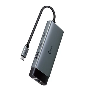 TP-Link UH6120C Hub 6 en 1 - Power Delivery 100W - HDMI 4K - Ethernet RJ45 1Gbps - 2xUSB-C - 2xUSB-A - Cable USB-C de 18cm - Aluminio - Color Negro y 