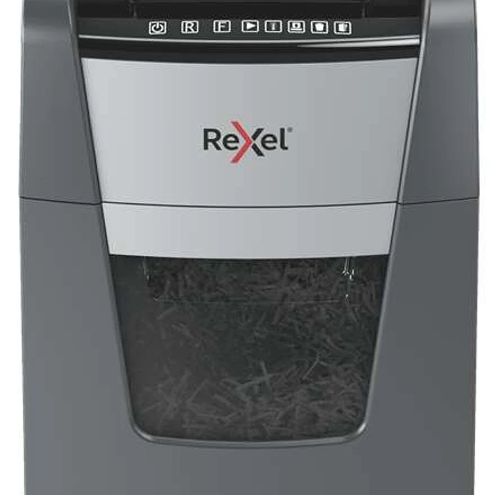 Rexel Optimum AutoFeed 130X Destructora Automatica de Corte en Particulas P-4 - Autoalimentacion 130 Hojas, Manual 8 Hojas - Papelera de 44L - Anti At 1