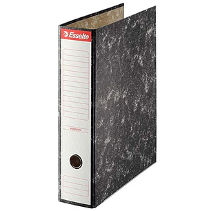 Esselte Archivador de Palanca Formato Folio - Lomo 75mm - Capacidad para 500 Hojas - Color Negro Jaspeado